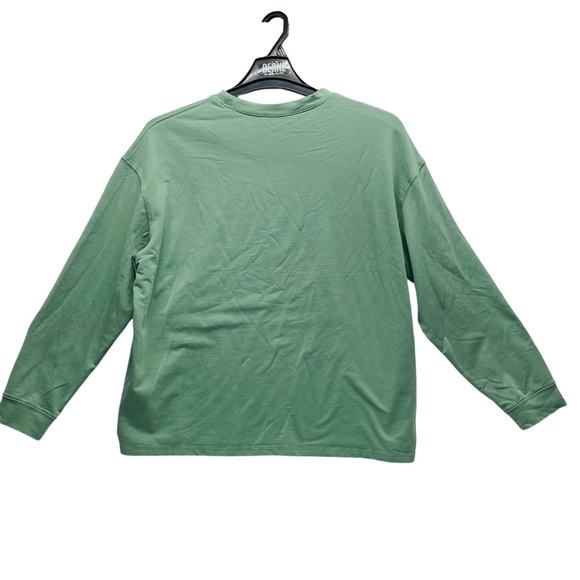 ETHOS Long Sleeve Pullover Shirt Sage Green Super Soft Logo Down Sleeve Casual - Picture 2 of 11